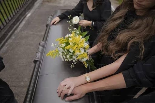 2 femmes assises pour scepulture